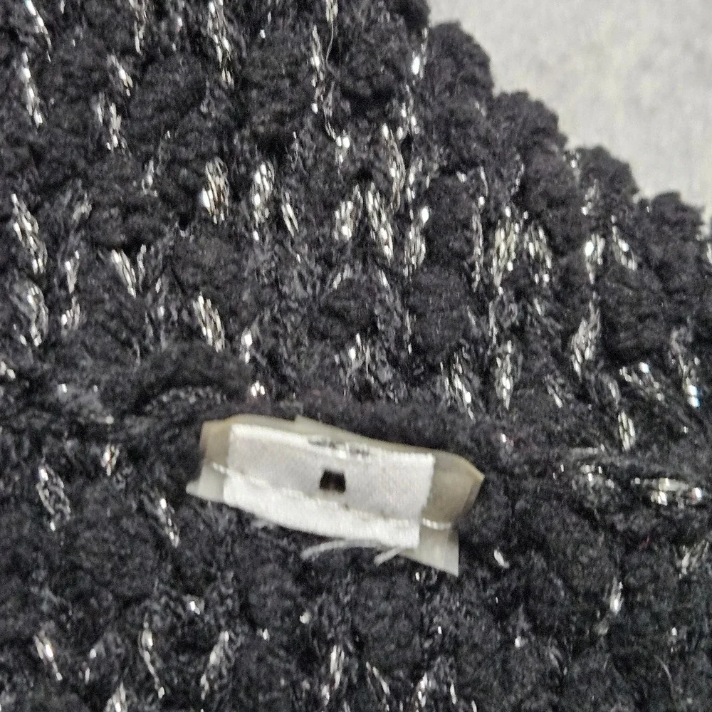 Calvin Klein Black Metallic Sparkle Chunky Knit‎ Infinity Loop Scarf